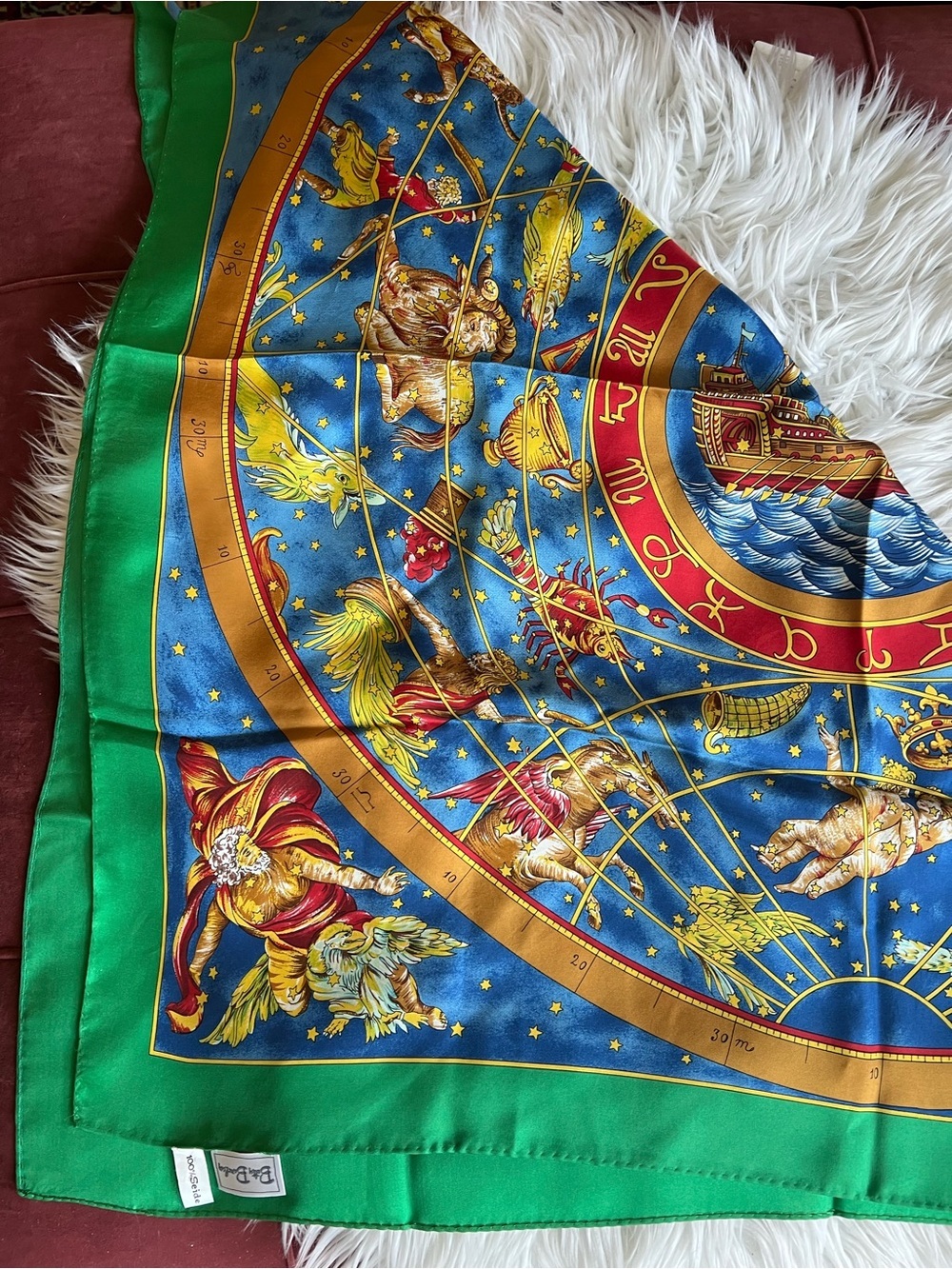 Betty Barclay 100% Silk Zodiac Astrology Scarf 34” Square Celestial Horoscope